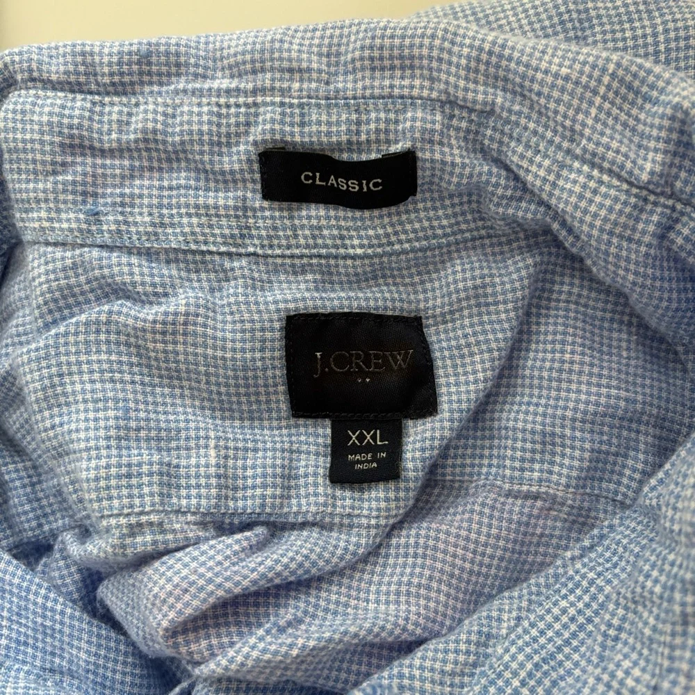 J. Crew Classic Linen-blend Shirt Light Sky White Blue
